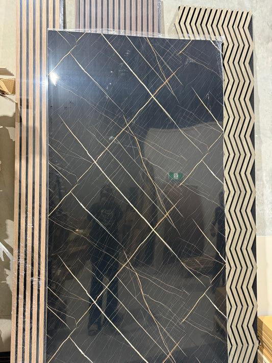 PVC UV Marble board - Black Vein Gold