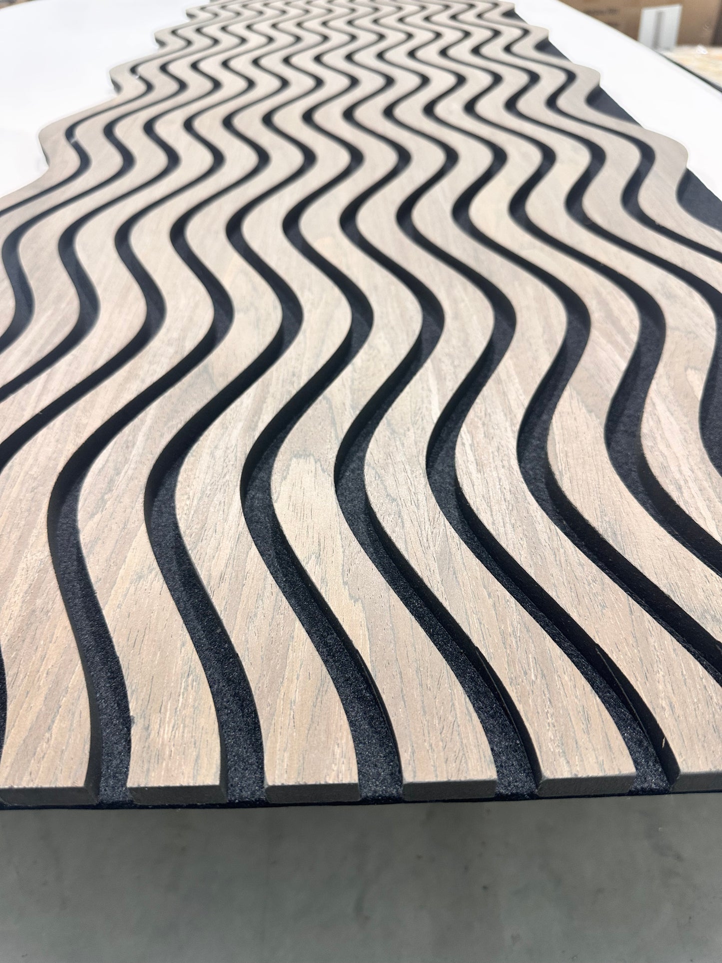 Acoustic Panel - Wave Pattern (Walnut)