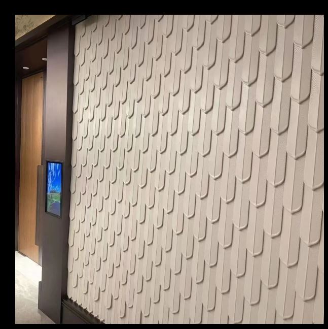 Wall Panel - PU Feather Hanyu White