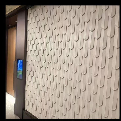 Wall Panel - PU Feather Hanyu White