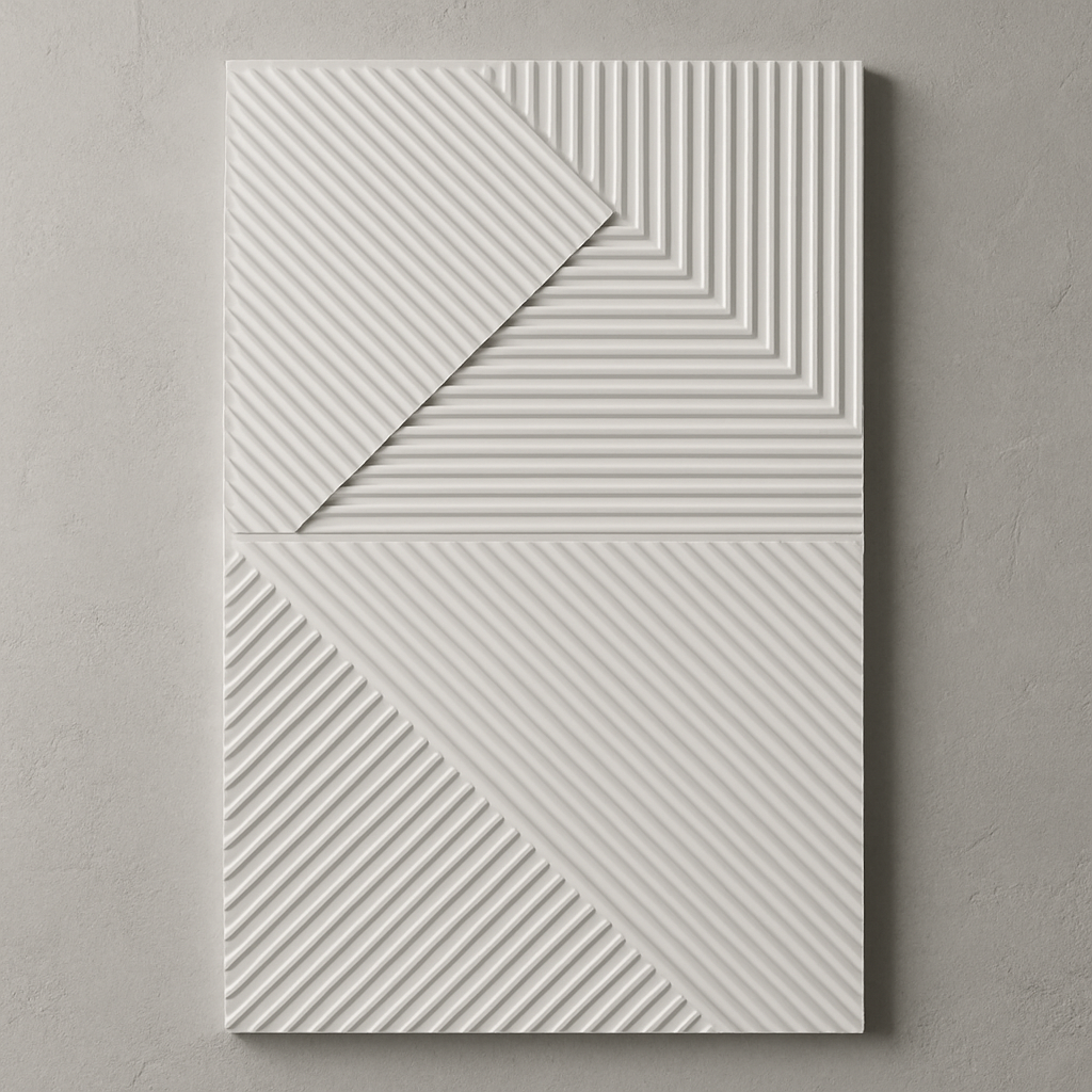 Wall Panel - PU Geometric White / Black