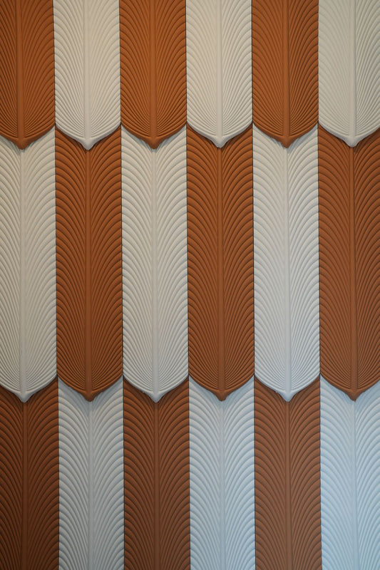 Wall Panel - PU Feather Hanyu White