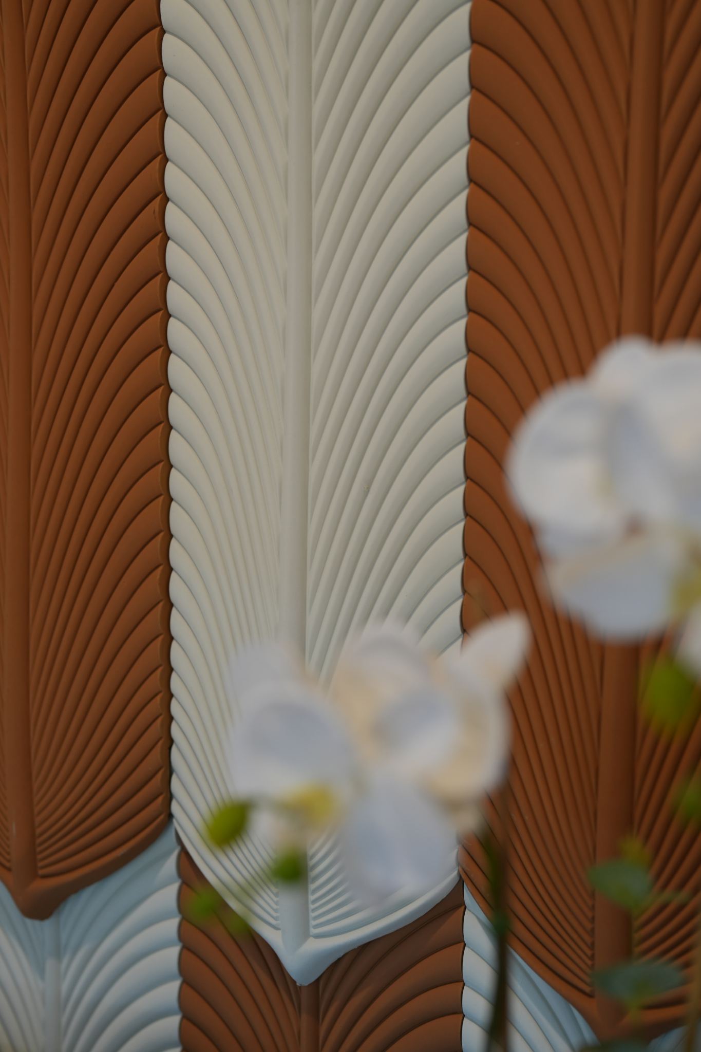Wall Panel - PU Feather Hanyu White