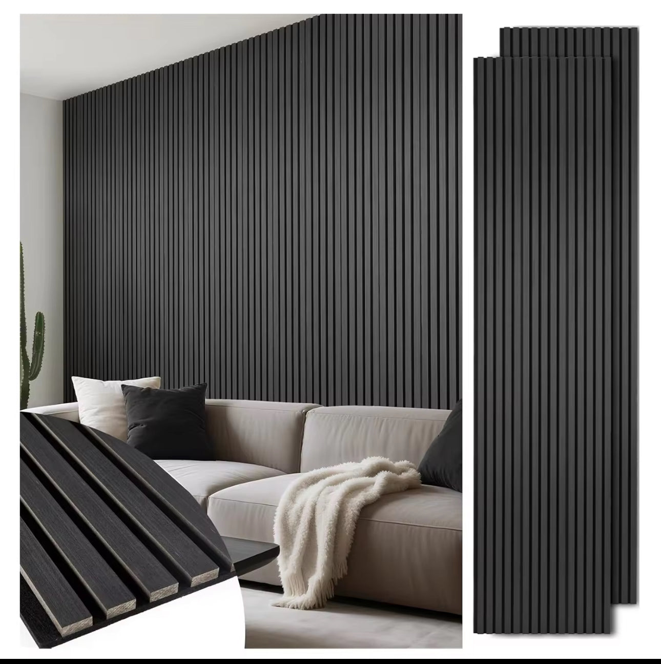 Acoustic Panel - Charcoal Black