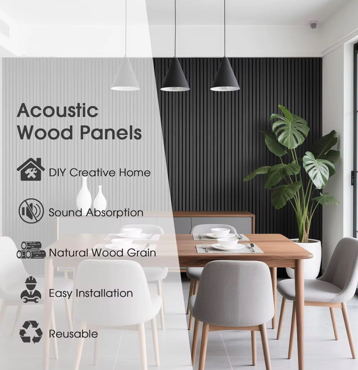 Acoustic Panel - Charcoal Black