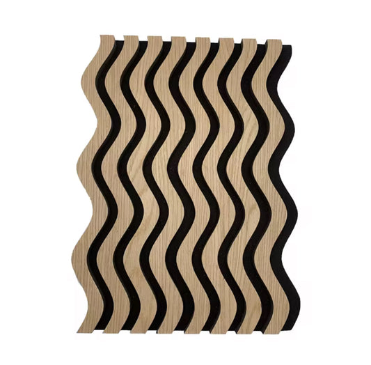 Acoustic Panel - Wave Pattern (Walnut)