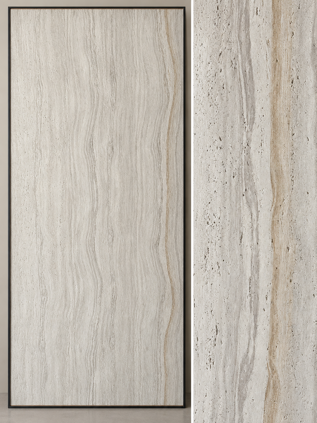 Concrete Travertine | Grey Oak Wave