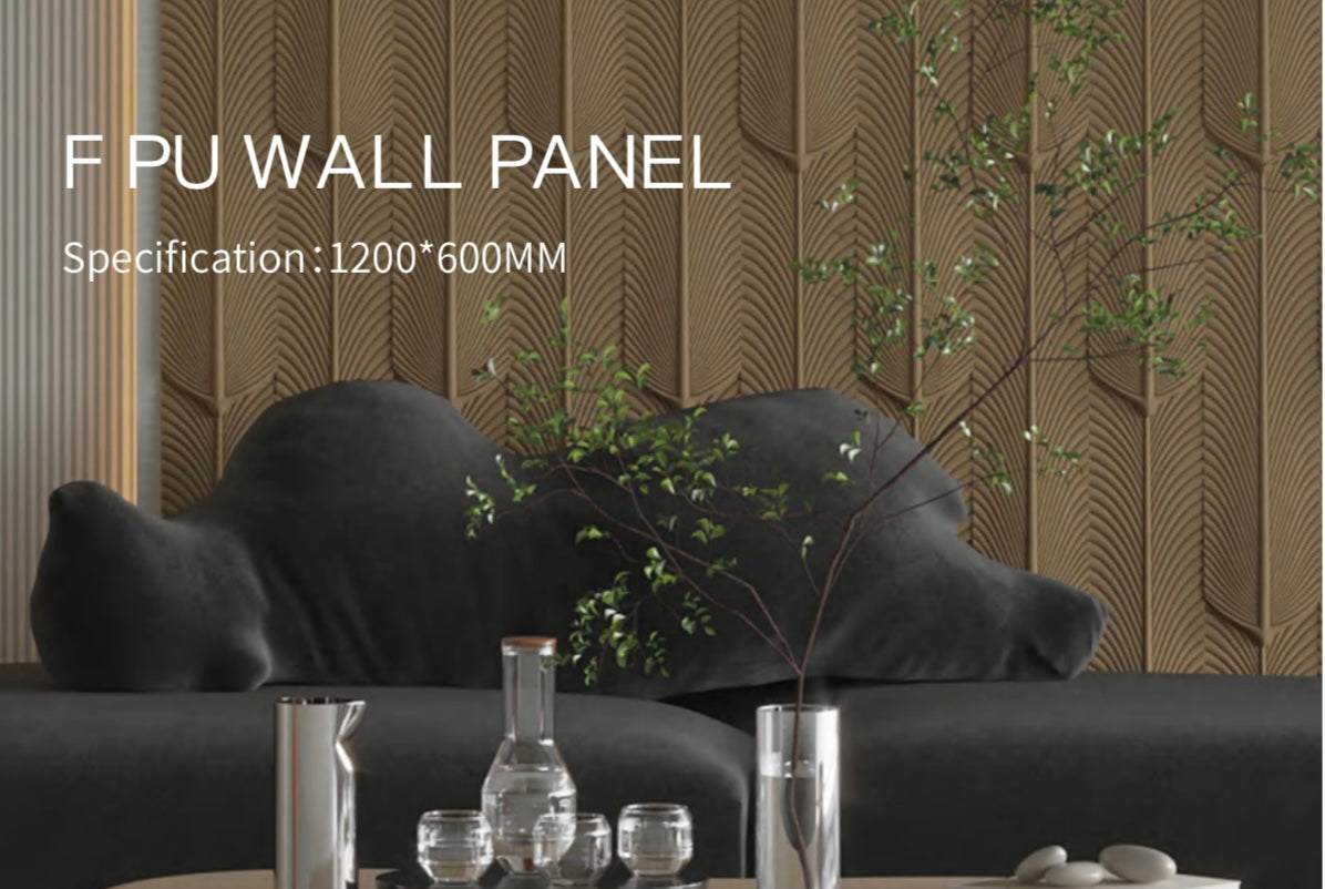 Wall Panel - PU Feather Golden Grain